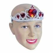 Zilveren tiara met rode steentjes