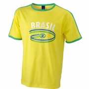 Geel shirt Brazilie vlag voor heren
