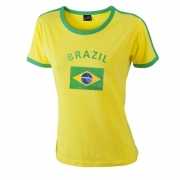 Dames t shirt met de Brazilie vlag