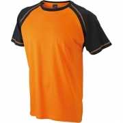 Heren t shirts oranje/zwart