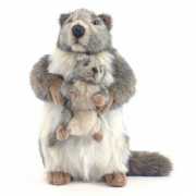 Realistische marmot met kindje knuffel 35 cm