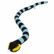 Knuffel slang zwart met blauw 152 cm