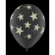 Doorzichtige glow in the dark sterren ballon 28 cm