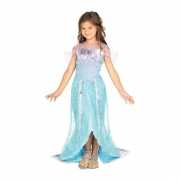 Blauw zeemeermin prinses jurkje voor meiden