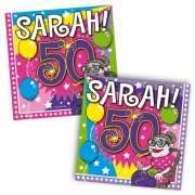 Party servetten 50 jaar Sarah