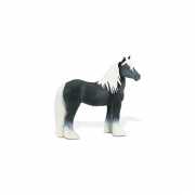 Plastic paard zwart/wit 11,5 cm