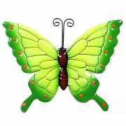 Decoratie vlinders groen 22 cm