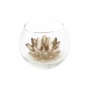 Lotus kaarsen is glas goud 10 x 8 cm