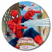 Spiderman kinderfeest bordjes 8 stuks