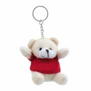 Teddybeer sleutelhangertje rood