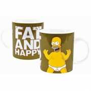 Koffie mok The Simpsons fat and happy