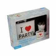 I Love Party heupfles RVS 200 ml