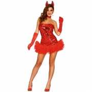 Sexy duivel kostuum dames rood