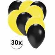 Zwarte en gele ballonnen 30 stuks