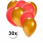 Gouden en rode ballonnen 30 stuks