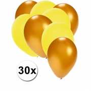 Gouden en gele ballonnen 30 stuks