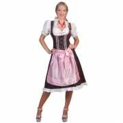 Tiroler jurk bruin met roze voor grote dames