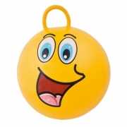 Gele skippybal met grappig gezicht 45cm