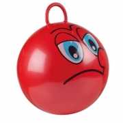 Rode skippybal met grappig gezicht 45cm