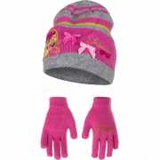 Muts en handschoenen prinses roze