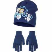 Muts en handschoenen Frozen blauw