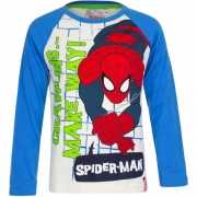 Spiderman t shirt wit met blauw