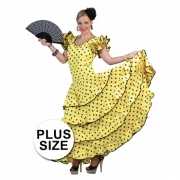 Grote maat gele jurk Spaanse danseres