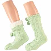 Dames sokken voor in huis groen