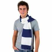 Blauw met wit gestreepte supporters sjaal