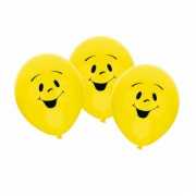 Gele smiley ballonnen 6 stuks