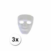 Witte gezichtsmaskers spook 3 stuks