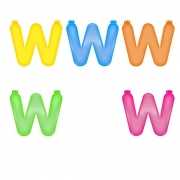 Gekleurde opblaas letters W