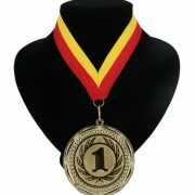 Medaille nr. 1 halslint rood en geel