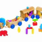 Kinderspeelgoed houtenb trein met wagons