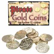 Themafeest piraten gouden munten 12 stuks