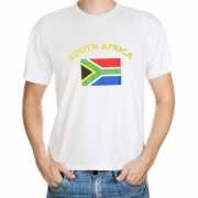 Wit t shirt Zuid Afrika volwassenen