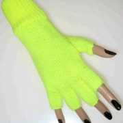 Vingerloze handschoenen fluor geel