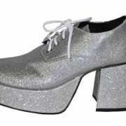 Zilveren glitter plateau schoenen