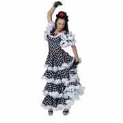 Spaanse flamenco jurk zwart/wit