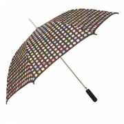 Zwarte paraplu met gekleurde stip