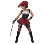 Sexy piraten jurkje zwart met rood