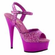 Neon paarse glitter sandalen Caydence