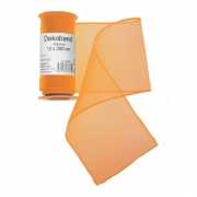 Oranje organza stof op rol 12 x 300 cm